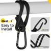 iBestgol 360 Rotating Car Seat Headrest Hooks, Universal Car Organizer Hooks for Bags and Groceries, Black 2pc view 3