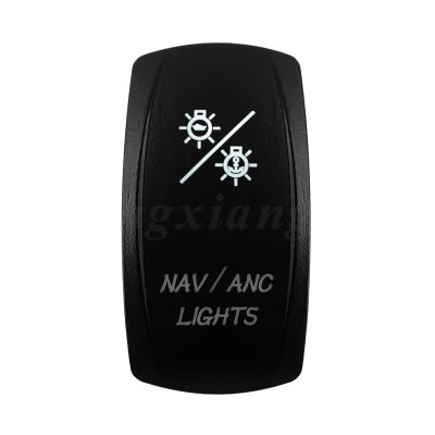 Marine 12V 24V White Led On Off Rocker Switch 5Pin SPST Momentary DPDT ON Off ON 3-Way for Car Boat Carling 4X4 Narva(Nav ANC-on Off on)