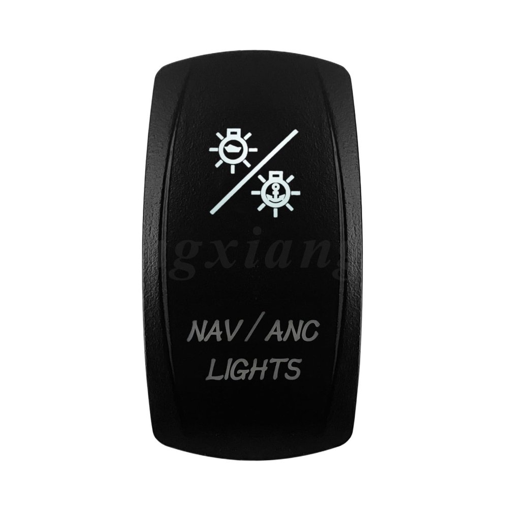 Marine 12V 24V White Led On Off Rocker Switch 5Pin SPST Momentary DPDT ON Off ON 3-Way for Car Boat Carling 4X4 Narva(Nav ANC-on Off on)