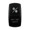 Marine 12V 24V White Led On Off Rocker Switch 5Pin SPST Momentary DPDT ON Off ON 3-Way for Car Boat Carling 4X4 Narva(Nav ANC-on Off on) view 1