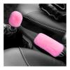 XJVSS 2PCS Fluffy Car Gear Shift Knob & Handbrake Cover, Comfortable Plush Shifter Stick & Hand Brake Handle Protector, Soft Shifter Cover Furry Interior Decoration for Most Vehicles (Pink) view 1