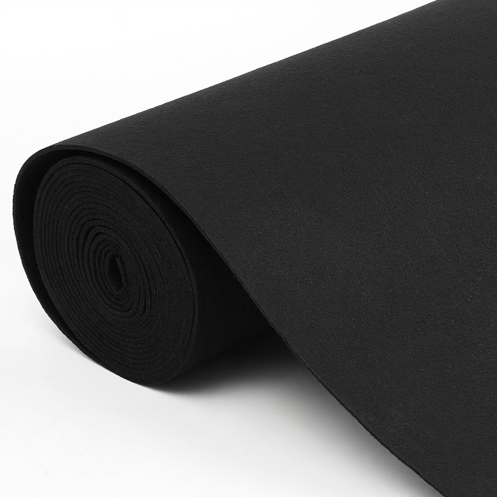 Nuanchu 200 x 16 Inch Black Underfelt Carpet for Speaker Sub Box, Rv, Boat, Marine, Auto, Truck, Car Trunk, Door Liner, Desk
