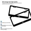 Foruidea Butterfly Black White Matte Aluminum License Plate Frame with Black Screw Caps2pcs 2 Holes Black Licenses Plates Frames,Car Licenses Plate Covers Holders for Us Vehicles/Women/Men view 4