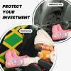 GGNKDL Jamaica Flag Prints 2-Pack Car Backseat Organizer Universal Fit Kick Mats Protector - Heavy Duty Waterproof & Stain Resistant Storage Accessories view 4