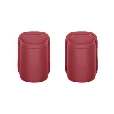 EAGRI 2 Pcs Car Cup Holder Box for 2022-2025 2026 Ford Maverick, Automotive Seat Gap Organizer Premium PU Leather Storage Bin Interior Trash Can Versatile,Red
