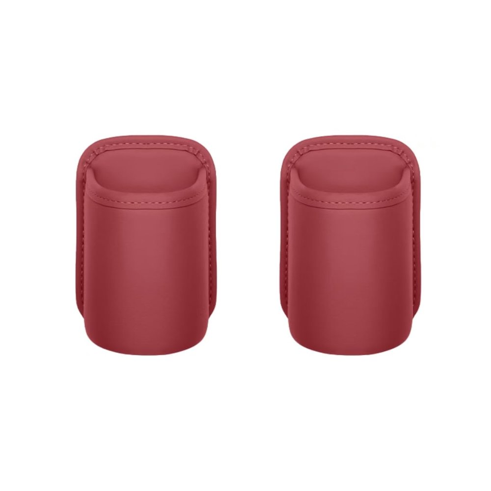 EAGRI 2 Pcs Car Cup Holder Box for 2022-2025 2026 Ford Maverick, Automotive Seat Gap Organizer Premium PU Leather Storage Bin Interior Trash Can Versatile,Red