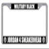 Jordan 4 Military Black Sneaker Match Streetwear Sneakerhead Shoe Fan Gift License Plate Frame (2 Pack), Chrome Car Tag Holder view 1