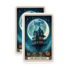 (2 Pack) Halloween Haunted House Stickers - Spooky Full Moon Art - Jack-o-Lantern Night Tarot Card - 5" On Longest Side - Sticks to Smooth Flat Surfaces - Made in USA - BMCS20813 view 1