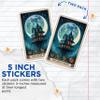 (2 Pack) Halloween Haunted House Stickers - Spooky Full Moon Art - Jack-o-Lantern Night Tarot Card - 5" On Longest Side - Sticks to Smooth Flat Surfaces - Made in USA - BMCS20813 view 4