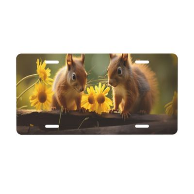 Peacock Flower Colorful License Plate, Decorative Car Front License Plate, Aluminum Novelty License Plates Vanity Tag Metal Car Plate 6 x 12 in, Made in USA (4 Holes) for Men & Women