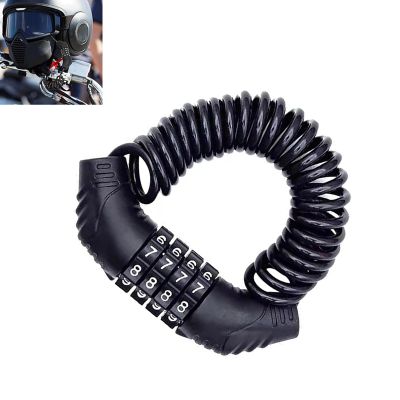 Yidcidu Motorcycle Helmet Lock, 4 Digit Little Cable Lock, Multifunctional Retractable Wheel Security Locking Chain, Universal for Most Luggages Strollers Motorbike Scooter (Black)