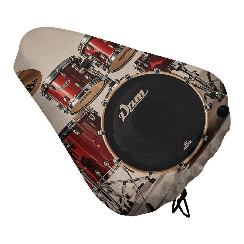 Drum Set-Standard Bike Seat Cover for Outdoor, Waterproof Bicycle Seat Rain Covers with Elastic, Dust Snow Protection for E-Bikes, Sun Protection Bike Seats for Unisex