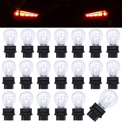 ecocstm 20 PCS 3157 Tail Light Bulb, Miniature 4157 Brake Light Bulb, Waterproof 3157 4157 Turn Signal Bulb, Automotive Side Marker Tail Light Replacement for Truck SUV Car (White)