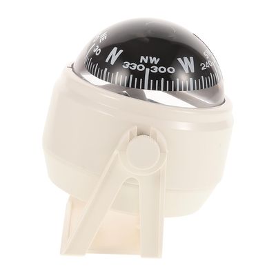 OSOLADY Boat and Car Dashboard Mount Compass Ball for Marine Navigation, Small Vehicle Dashboard Compass for Outdoor Boating and Automotive Use, White Non-Lighted Steering Wheel Decoration
