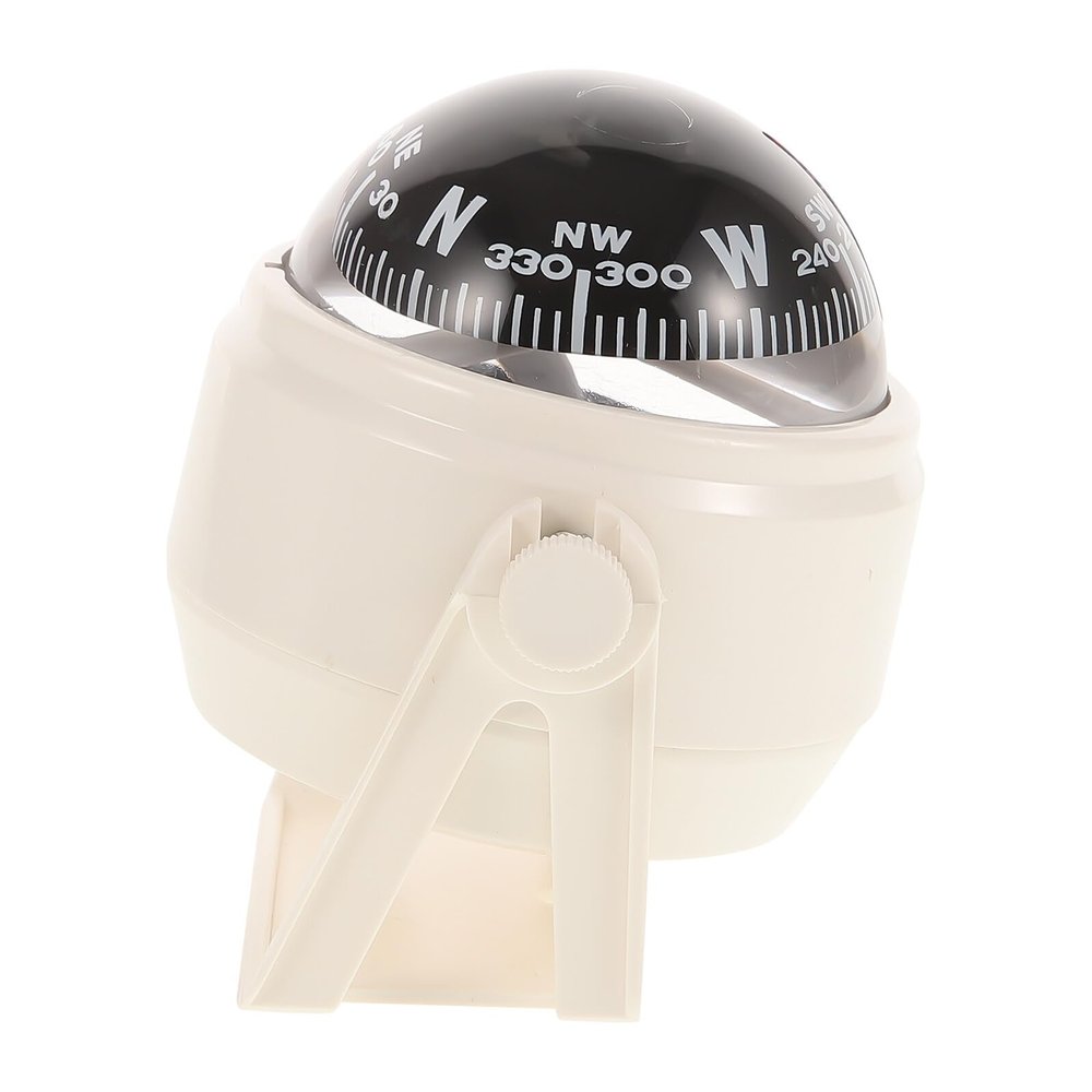 OSOLADY Boat and Car Dashboard Mount Compass Ball for Marine Navigation, Small Vehicle Dashboard Compass for Outdoor Boating and Automotive Use, White Non-Lighted Steering Wheel Decoration
