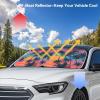 HUISEFOR Tropical Windshield Sunshade for Women Palm Tree Car Windshield Sun Shade for Summer Heat Resistant Car Sunshade for Front Window Universal Fits SUV Vehicle Sedan Truck view 2