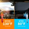HUISEFOR Tropical Windshield Sunshade for Women Palm Tree Car Windshield Sun Shade for Summer Heat Resistant Car Sunshade for Front Window Universal Fits SUV Vehicle Sedan Truck view 4