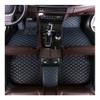 Car Floor Mats for BMW M6 2013-2015 2 Doors with Pocket, Faux Leather Floor Mats for Car, All Weather Easy to Clean,Premium Car Accessories(Black and Blue) view 1