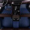 Car Floor Mats for Cadillac ATS Long 2014-2018 with Pocket, Faux Leather Floor Mats for Car, All Weather Easy to Clean,Premium Car Accessories(Blue and Beige) view 1