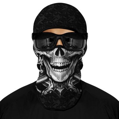 Red Plume 3D Skull Balaclava Face Mask Motorcycle Ski Scarf Men Women Windproof UV Protection Halloween Cosplay Outdoor Sport
