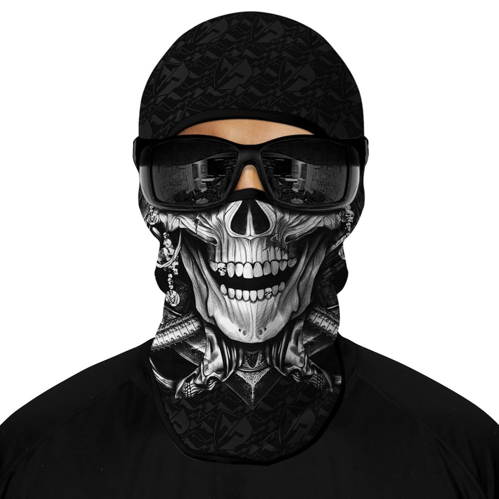 Red Plume 3D Skull Balaclava Face Mask Motorcycle Ski Scarf Men Women Windproof UV Protection Halloween Cosplay Outdoor Sport
