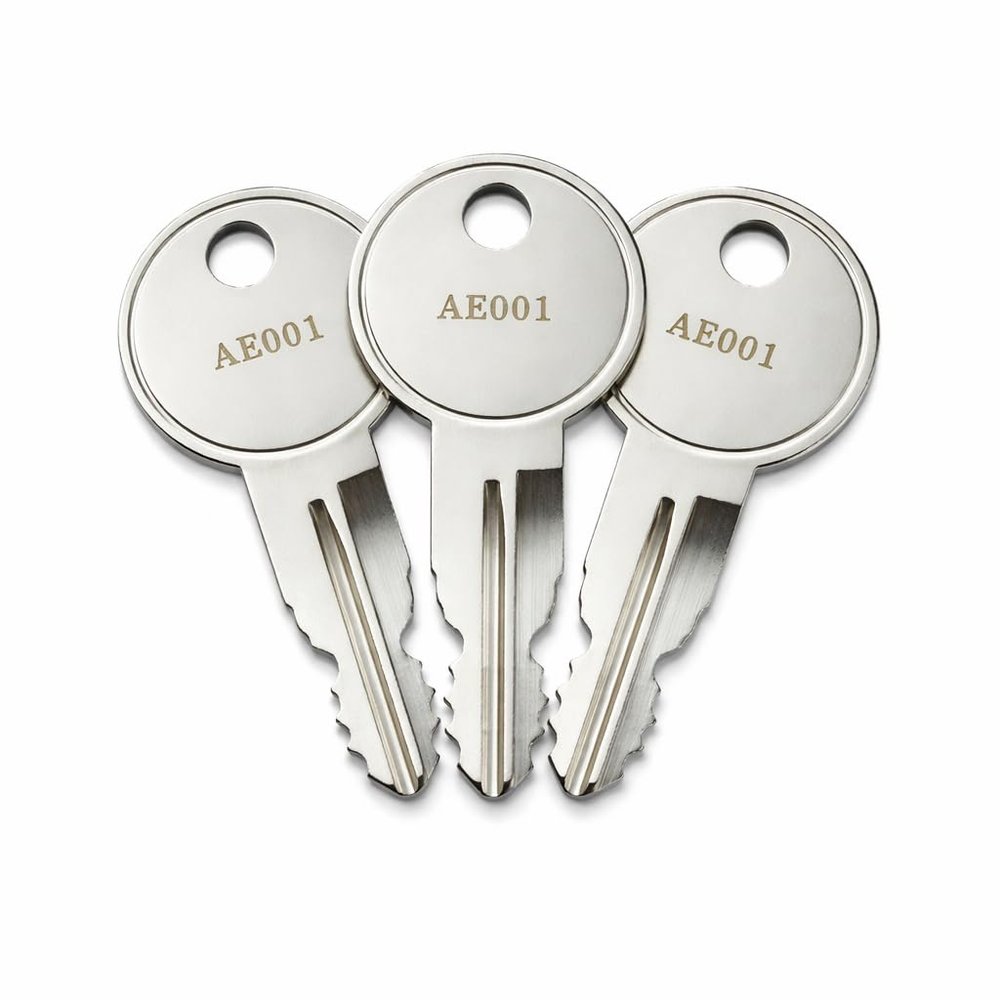 3-Pack AE022 Replacement Keys Compatible with Bauer Camper RV & Featherlite Trailer Locks, Pre Cut to Code AE001AE060