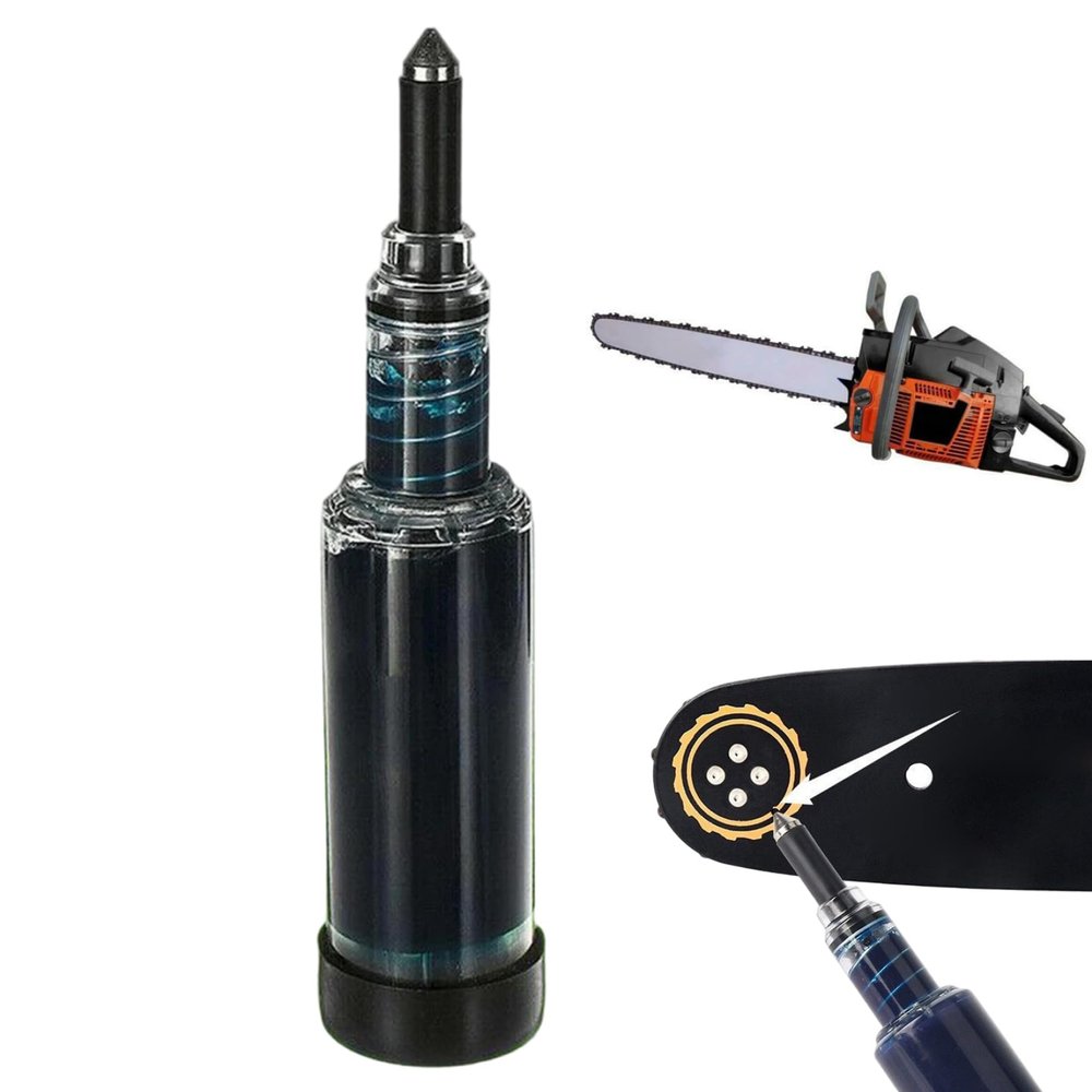 Ameble Chainsaw Bar Grease Gun Manual Grease Applicator for Chainsaw and Lawn Mower Maintenance Prefilled with Portable Lubrication Tool for Outdoor Power Equipment