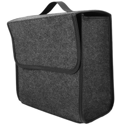 DINHEAROM Felt Car Trunk Organizer Box Folding Storage Bin for Vehicles