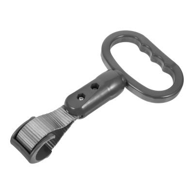 RUNROTOO Bus Grab Handle Ring Replacement for Subway and Bus, Gray Oval Car Assist Handle with Strap, Elderly Mobility Aid and Passenger Support Accessory