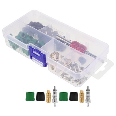BESTYASH Car Air Conditioning Valve Core Tool Kit 71pcs Set with Gasket Seals and HVAC Valve Stem Core Remover for Automotive A/c Repair and Maintenance