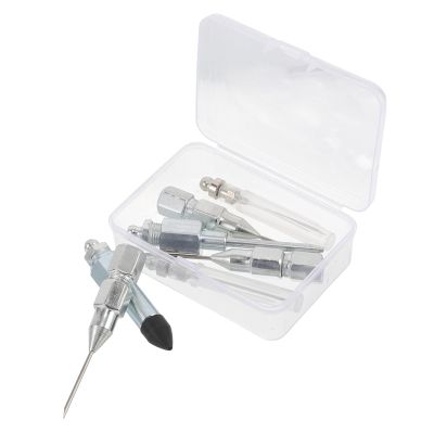 FOMIYES 7 Pcs Grease Gun Needle Tips Set with Rubber Nozzle Adapter for Narrow Space Automotive Grease Injectors and Dispenser Tools