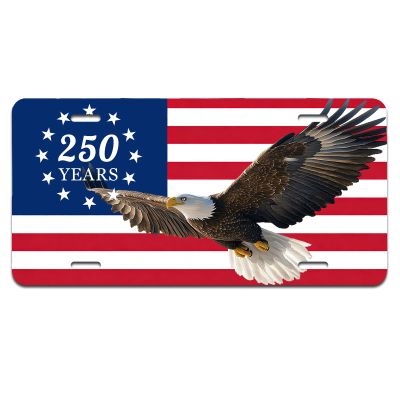 250th Anniversary USA Front License Plate,12x6in Aluminum 250 Anniversary Personalized License Plate,America 250th Birthday Merchandise,4th of July Gifts (Style-6)