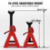 BIG RED 12 Ton Steel Jack Stands with Lock Adjustable Height to 28.15'',Heavy Duty Steel Car Jack Stands Fit for Cars, SUVs, and Most Automobiles, Red, 2 Pack view 2