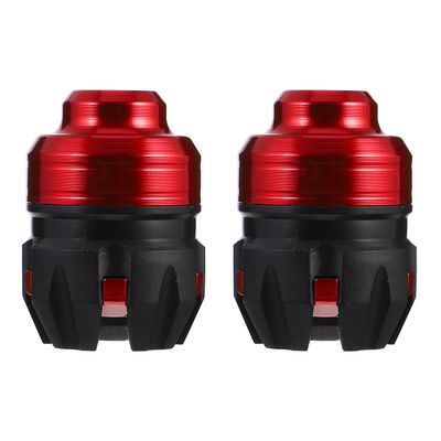 MUCKLILY 2 Pcs Motorcycle Front Fork Cup Anti-collision Aluminum Alloy Wheel Protection Caps Red for Off-road and Electric Motorbike Suspension Accessories