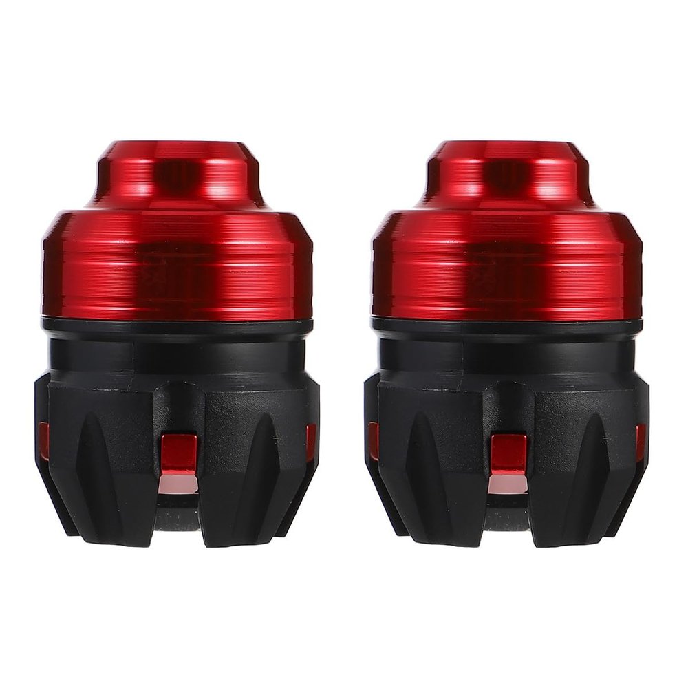 MUCKLILY 2 Pcs Motorcycle Front Fork Cup Anti-collision Aluminum Alloy Wheel Protection Caps Red for Off-road and Electric Motorbike Suspension Accessories