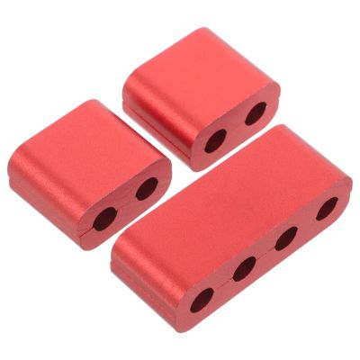 HONMEET Car Wire Separator Divider Clips 3pcs Red Aluminum Alloy Spark Plug Wire Holders for Automotive Electrical Cord Management