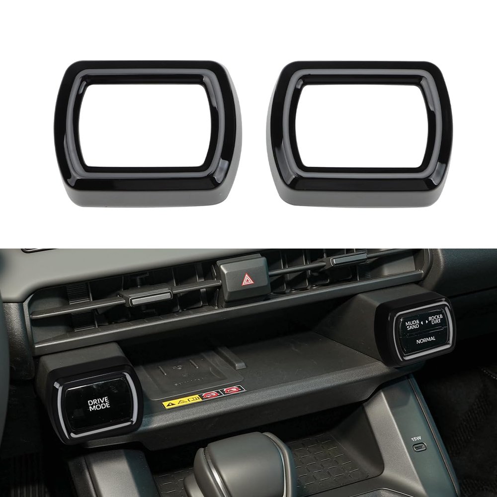 auovo Center Console Button Covers Compatible with Toyota RAV4 2026 Accessories Center Console Mode Select Switch ABS Interior for 2026 RAV4 2PCS(Black)
