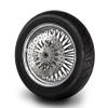 18X3.5 Fat 52 Stainless Spoke/Nipple For Harley Sportster 2008-2013 25mm Front Wheel - NO ABS (5-3 Black Spoke - Black Wall Tire) view 1