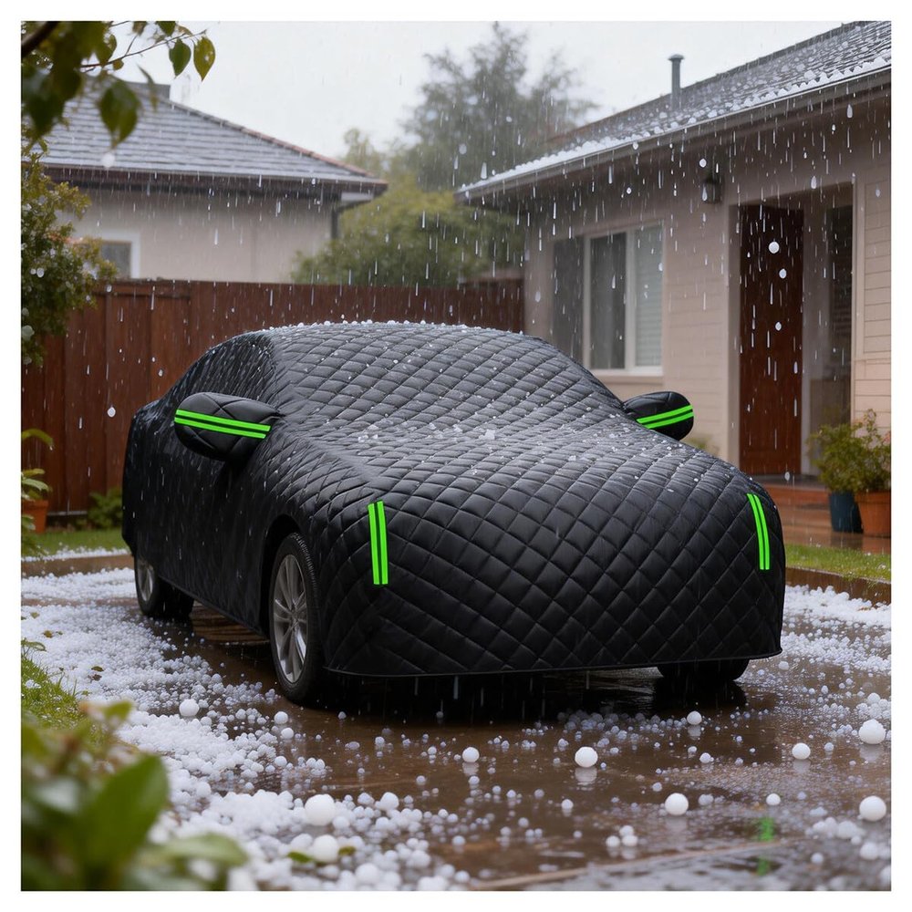 Car Cover Compatible with Hyundai Santa Fe 2001-2006, Hail Protector Full Exterior Cover Thickened All Weather, All Season, Waterproof Snowproof, Fits Hatchback, Sedan, SUV, Custom Fit Covers