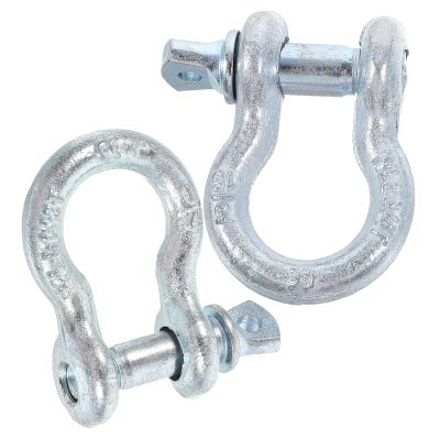 OSALADI 2 Pieces Galvanized D Ring Shackles Heavy Duty 1/4 Inch 5/16 Inch Bow Shackle Towing Hooks with Screw Pin for Vehicle and Rigging