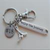 JewelryEveryday Custom Hockey Sticks Charm Keychain with Engraved Disc, Enjoy the Journey & Clasp, For Graduate, Coach, or Team Player view 2