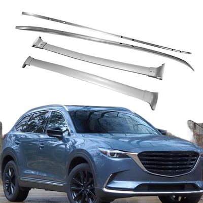 2PCS Cross Bars & 2PCS Side Roof Rail Fits for Mazda CX-9 CX9 2016-2023,Max Load 165LBS Aluminum,Rooftop Cargo Carrier(Silver)