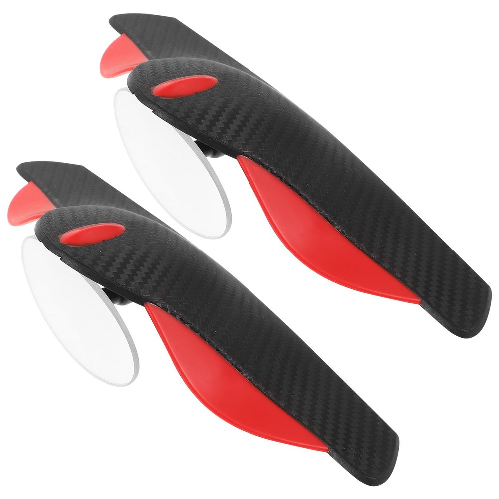 AKOOSY Car Rearview Mirror with 3r156 Carbon Fiber Rain Eyebrow and 6cm Oval Blind Spot Auxiliary Mirror Universal Side View for Enhanced Safety