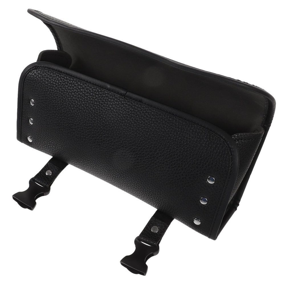 NESTINGHO Motorcycle Tool Saddlebag Organizer Small Pu Leather Handlebar Bag for Motorcycle Accessories Fork Roll Side Storage Bag Compatible with Motorbikes