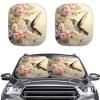 YMPUDXFI Hummingbird Floral Car Windshield Sun Shade 2 Piece Animal Hummingbird Print Car Accessories Foldable Front Window Sunshade Cover Automotive Sun Blocker Visor Protector view 1