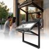 Folding Window,Alloy Serving Window with Tempered,Reinforced Glass Food Truck Folding,Glass Food Truck Folding Windows,Vending Folding Double,Folding Window with Locking Handle(34x24in/86x61cm) view 1