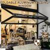 Folding Window,Alloy Serving Window with Tempered,Reinforced Glass Food Truck Folding,Glass Food Truck Folding Windows,Vending Folding Double,Folding Window with Locking Handle(34x24in/86x61cm) view 2