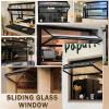 Folding Window,Alloy Serving Window with Tempered,Reinforced Glass Food Truck Folding,Glass Food Truck Folding Windows,Vending Folding Double,Folding Window with Locking Handle(34x24in/86x61cm) view 4