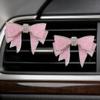 QEUOBUE 2PCS Bling Bowknot Car Air Outlet Clips, Sparkling Rhinestone Leather Car Dashboard Air Vent Trim Clips, Elegant Auto Interior Decoration Accessories (Pink) view 1