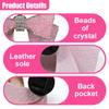 QEUOBUE 2PCS Bling Bowknot Car Air Outlet Clips, Sparkling Rhinestone Leather Car Dashboard Air Vent Trim Clips, Elegant Auto Interior Decoration Accessories (Pink) view 3